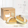 2 Pack Dry Body Brush with Soft and Stiff Bristles, Suitable for All Kinds of Skin